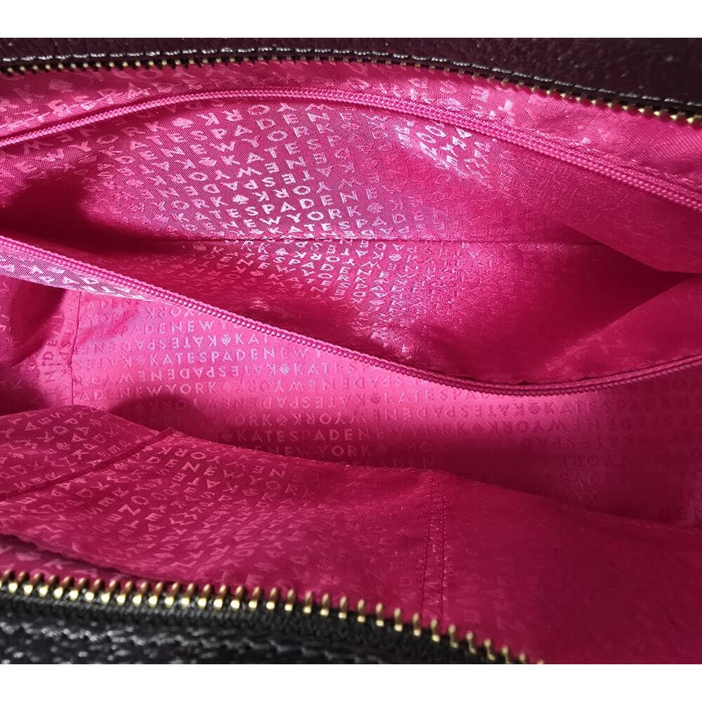Kate Spade New York X-large Tote Bag Black Cross Grain Leather - Picture 15 of 16